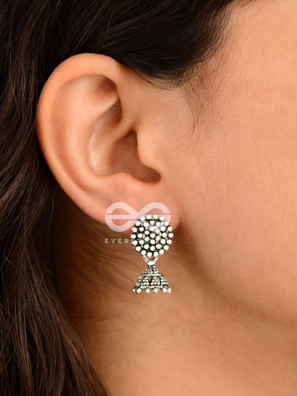 The Little Dotted Circled Jhumkis - Tiny Trinket Earrings
