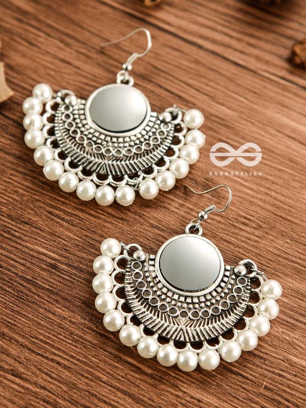 The Elegant Tribals - White - Oxidised Boho Earrings