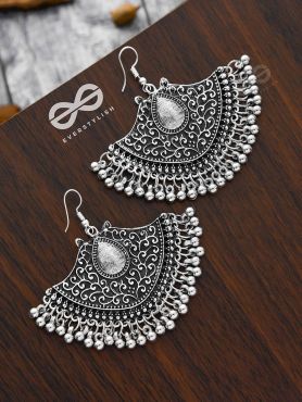A Statement of Bohemian Elegance - Oxidised Boho Earrings