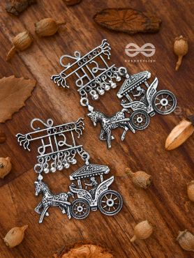 The Ethnic Statement Artwork - Oxidised Boho Earrings