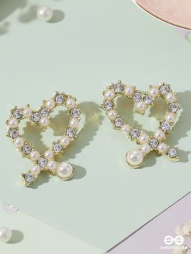 Little Hearts- Golden Beads Earrings