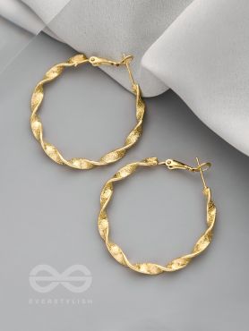 The Ruffled Ring- Minimalist Golden Hoops