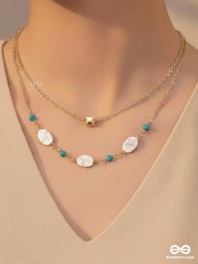 Mist N Sea - Golden Layered Necklace With Anti-Tarnish Coating