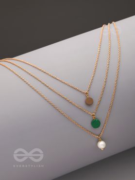 Shades Of Passion- Golden Pearl Layered Necklace With Anti-Tarnish Coating 