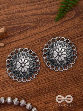 The Sterling Sun-  Oxidized Stud Earrings