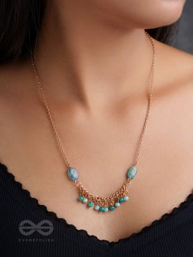 The Pearly Smile- Golden Beads Necklace With Anti-Tarnish Coating