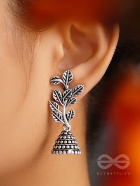Branch Out- Oxidised Jhumka Earrings