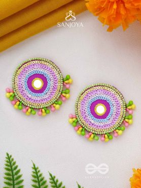 Dhriti- The Mythical Garden- Mirror, Resham and Sequins Embroidered Earrings