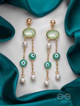 The Rain Cloud- Golden Embellished Earrings