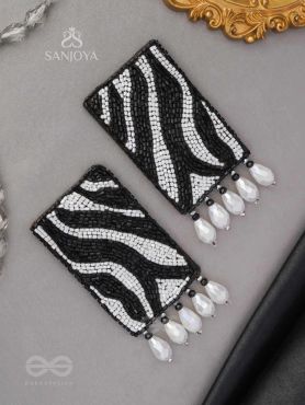 Adri - The Rainy Clouds - Cutdana And Glass Drops Hand Embroidered Earrings