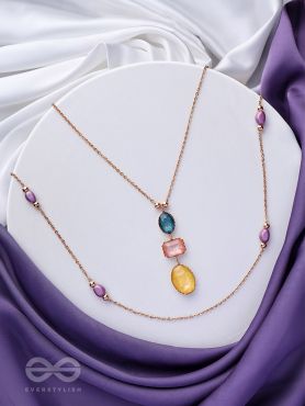 The Cosmic Cluster- Golden Embellished Layered Necklace With Anti-Tarnish Coating 