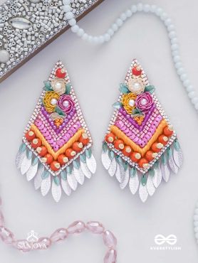 Kavisha - The Masterpiece - Pearls, Sequins And Beads Hand Embroidered Earrings (Multicolor)