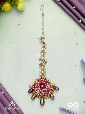 VARNAMALA ABHUSHANA - ADORNMENT OF COLORS - BEADS, GLASS DROPS AND FLORAL MOTIFS MAANGTIKA