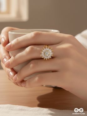 DAISY SPARK -  ANXIETY SPINNING RING INLAID WITH CUBIC ZICRONIA STONES