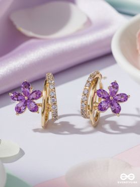 VIOLET TWINE – FLORAL & DROP STUD EARRING