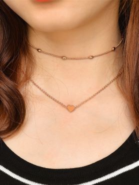 Charming beauty double layered Heart necklace