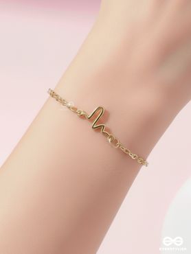 The Elegant Casual Heartbeat Bracelet- Golden