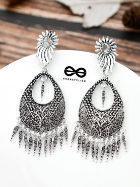 The Intricate Artwork Danglers - The Oxidised Boho Collection