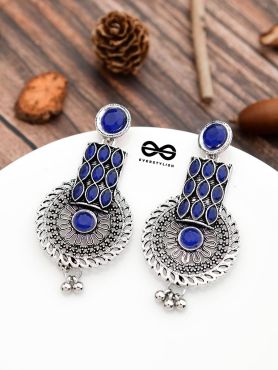 The Studded Artistry - Sapphire Blue - The Embellished Oxidised Collection