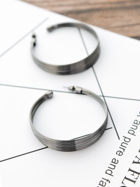 The Layered Oversized Hoops - Dark Grey