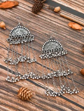 The Motif Moon Statement-Makers - Oxidised Boho Earrings