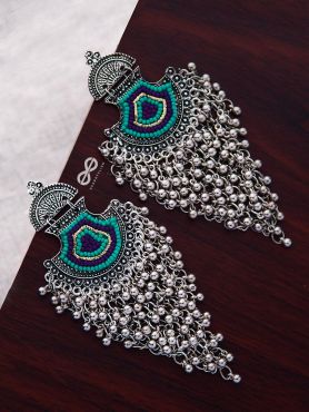 The Bohemian Jhaalar Statement Makers (Blue Hues) - The Embroidered Oxidised Collection