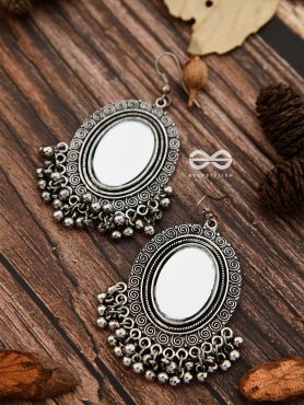 The Vintage Mirrors - Oxidised Boho Earrings