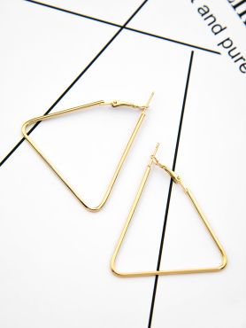 The Everyday Chic - Oversized Triangle Hoops - Golden