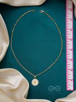 The White Dahlia- Golden Embellished Necklace With Anti-Tarnish Coating 