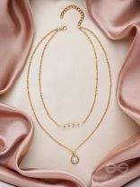 The Diamond Lane- Golden Embellished Necklace With Anti-Tarnish Coating 