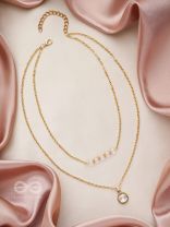 The Diamond Lane- Golden Embellished Necklace With Anti-Tarnish Coating 