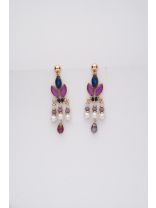The Purple Heart- Golden Embellished Earrings