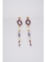 In the Loop- Golden Embellished Earrings