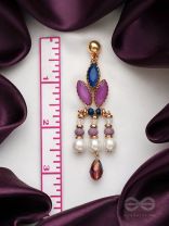 The Purple Heart- Golden Embellished Earrings