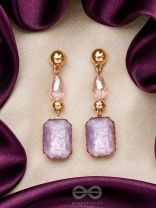 The Violet Mist- Golden Embellished Earrings