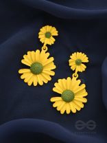 A Field of Flowers - Statement Dangler Earrings (Yellow)