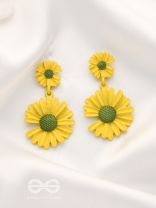 A Field of Flowers - Statement Dangler Earrings (Yellow)