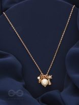 A Piece Of Sky- Golden Pearl Necklace With Anti-Tarnish Coating 