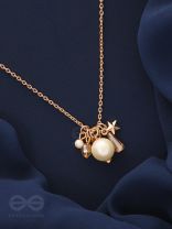 A Piece Of Sky- Golden Pearl Necklace With Anti-Tarnish Coating 