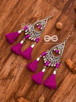 The ColourSplash Playthings - Oxidised Tassled Danglers (Fuschia)