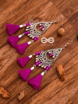 The ColourSplash Playthings - Oxidised Tassled Danglers (Fuschia)