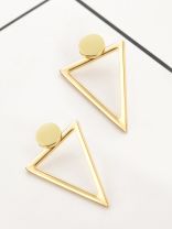 The Elegant Golden Triangle Ear Jackets 