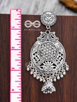 The Vintage Artsy Layered Jhumkis - Oxidised Boho Earrings