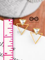 The Golden Marbellous Triangles - Elegant Ear Jackets
