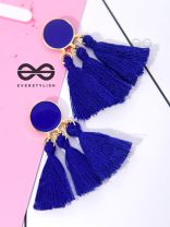 The ColourSplash Delight - Royal Blue Tasseled Earrings