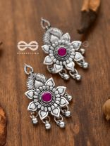 The Majestic Artwork Studs (Ruby Red) - Embellished Oxidised Collection