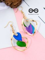 The Petals in a Twist (Multicoloured) - Golden Casual Danglers