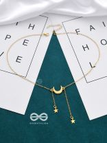 The Beauty Of The Night - Golden Statement Neckpiece With Anti-Tarnish Coating 