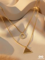A Geometric Statement - Golden Layered Neckpiece With Anti-Tarnish Coating