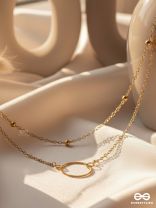 The Lavish Layers Of Elegance - Golden Multilayered Neckpiece With Anti-Tarnish Coating 